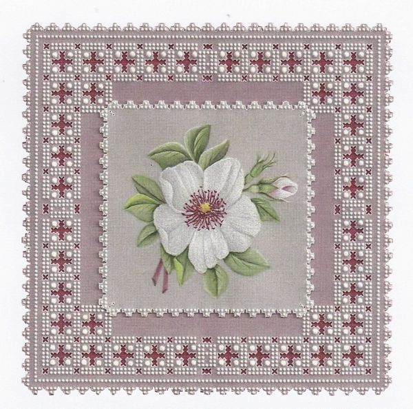 Faux Parchment White Flower Square Download - 32 Pages